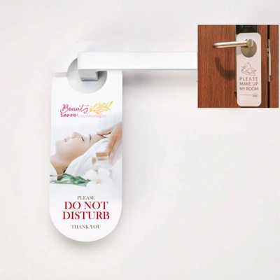Door Hanger Rounded and Rounded Corner Product in Situ