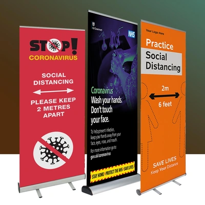 Social Distancing Roller Banners
