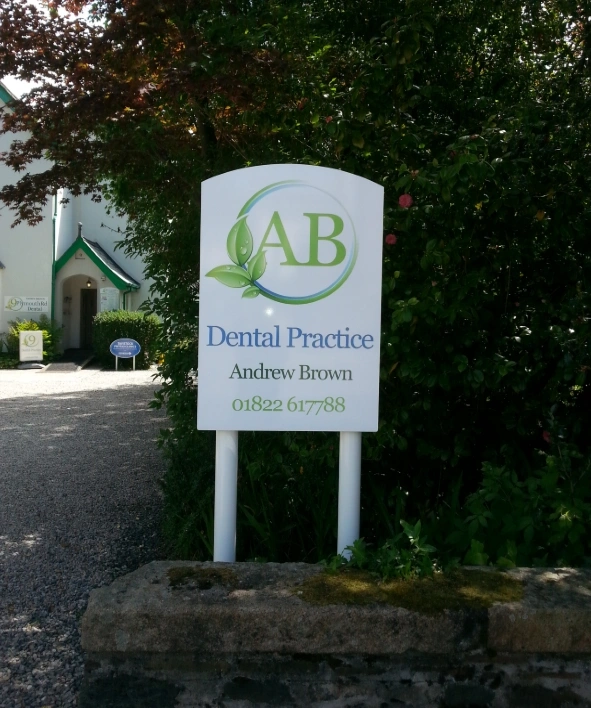 Post and Panel Sign in use