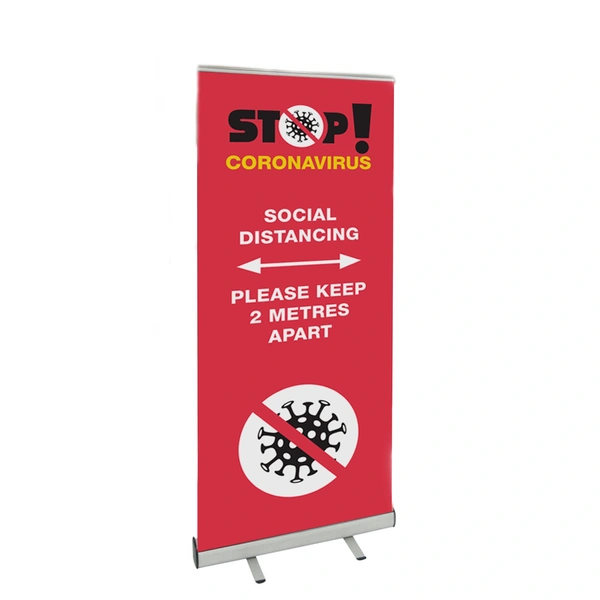 2 Metres Apart Roller Banner